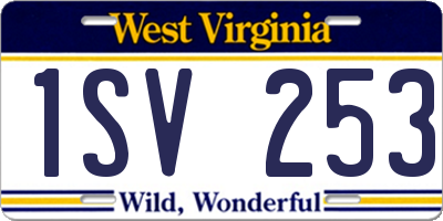WV license plate 1SV253
