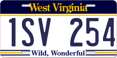 WV license plate 1SV254