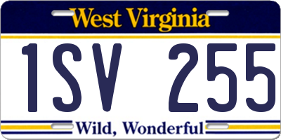 WV license plate 1SV255