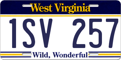 WV license plate 1SV257