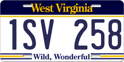 WV license plate 1SV258