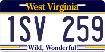 WV license plate 1SV259