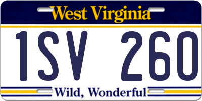 WV license plate 1SV260