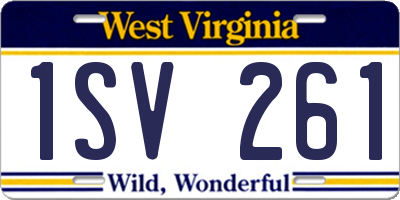 WV license plate 1SV261
