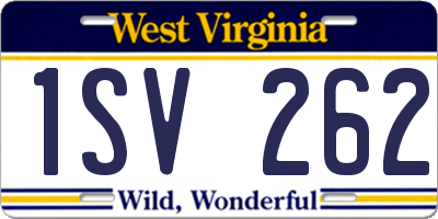 WV license plate 1SV262