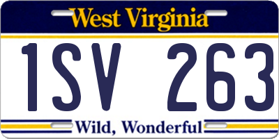 WV license plate 1SV263