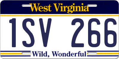 WV license plate 1SV266