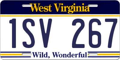 WV license plate 1SV267