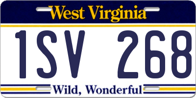 WV license plate 1SV268