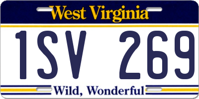WV license plate 1SV269