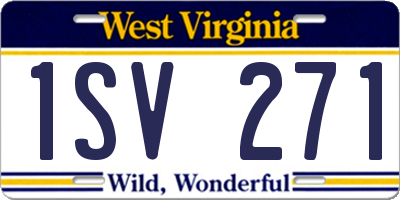WV license plate 1SV271