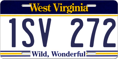 WV license plate 1SV272