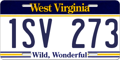 WV license plate 1SV273
