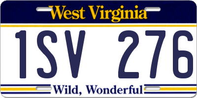 WV license plate 1SV276