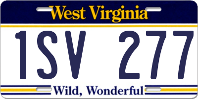 WV license plate 1SV277