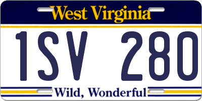 WV license plate 1SV280