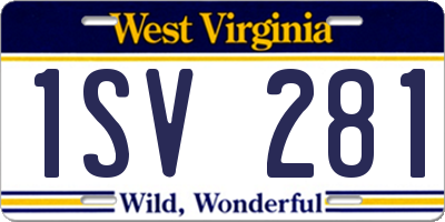 WV license plate 1SV281