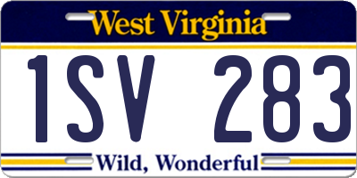 WV license plate 1SV283