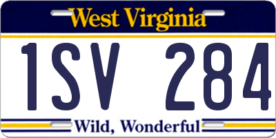 WV license plate 1SV284