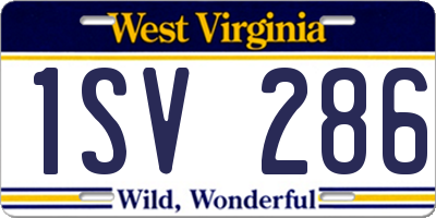 WV license plate 1SV286