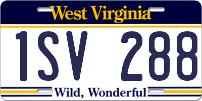 WV license plate 1SV288