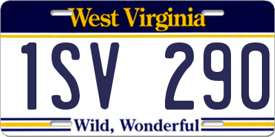 WV license plate 1SV290