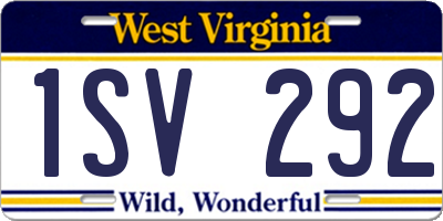 WV license plate 1SV292