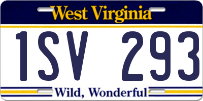 WV license plate 1SV293
