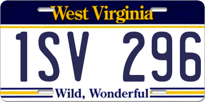 WV license plate 1SV296