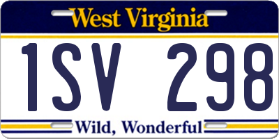 WV license plate 1SV298
