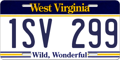 WV license plate 1SV299