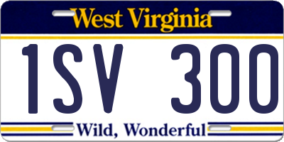 WV license plate 1SV300