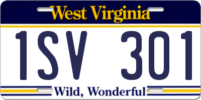 WV license plate 1SV301