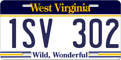 WV license plate 1SV302