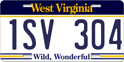 WV license plate 1SV304