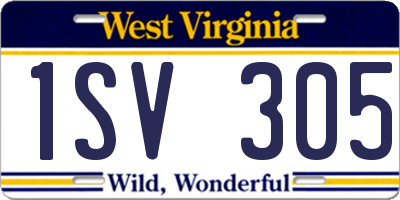 WV license plate 1SV305