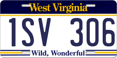 WV license plate 1SV306