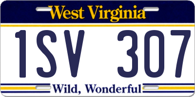 WV license plate 1SV307