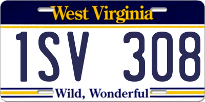 WV license plate 1SV308