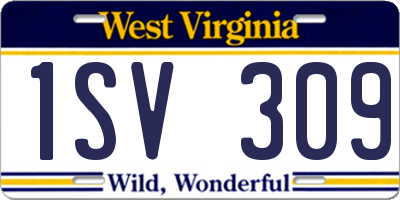 WV license plate 1SV309