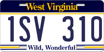 WV license plate 1SV310