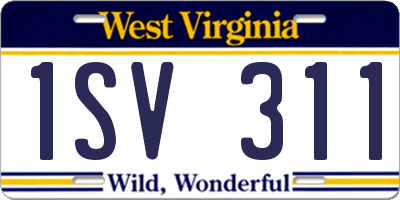 WV license plate 1SV311