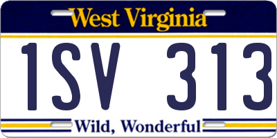 WV license plate 1SV313