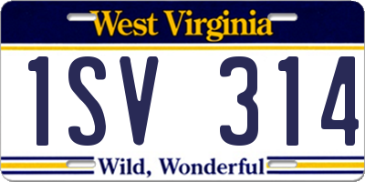 WV license plate 1SV314