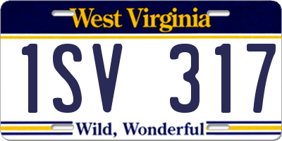 WV license plate 1SV317