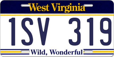 WV license plate 1SV319
