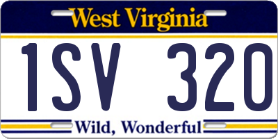 WV license plate 1SV320