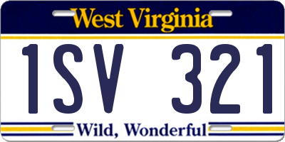 WV license plate 1SV321