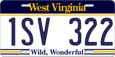 WV license plate 1SV322