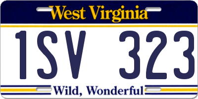 WV license plate 1SV323